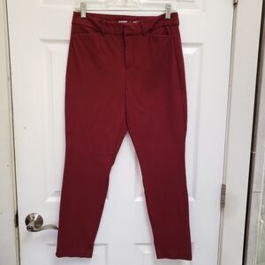 Old Navy Burgundy Red High Rise Pixie Skinny Stretch Ankle Pants